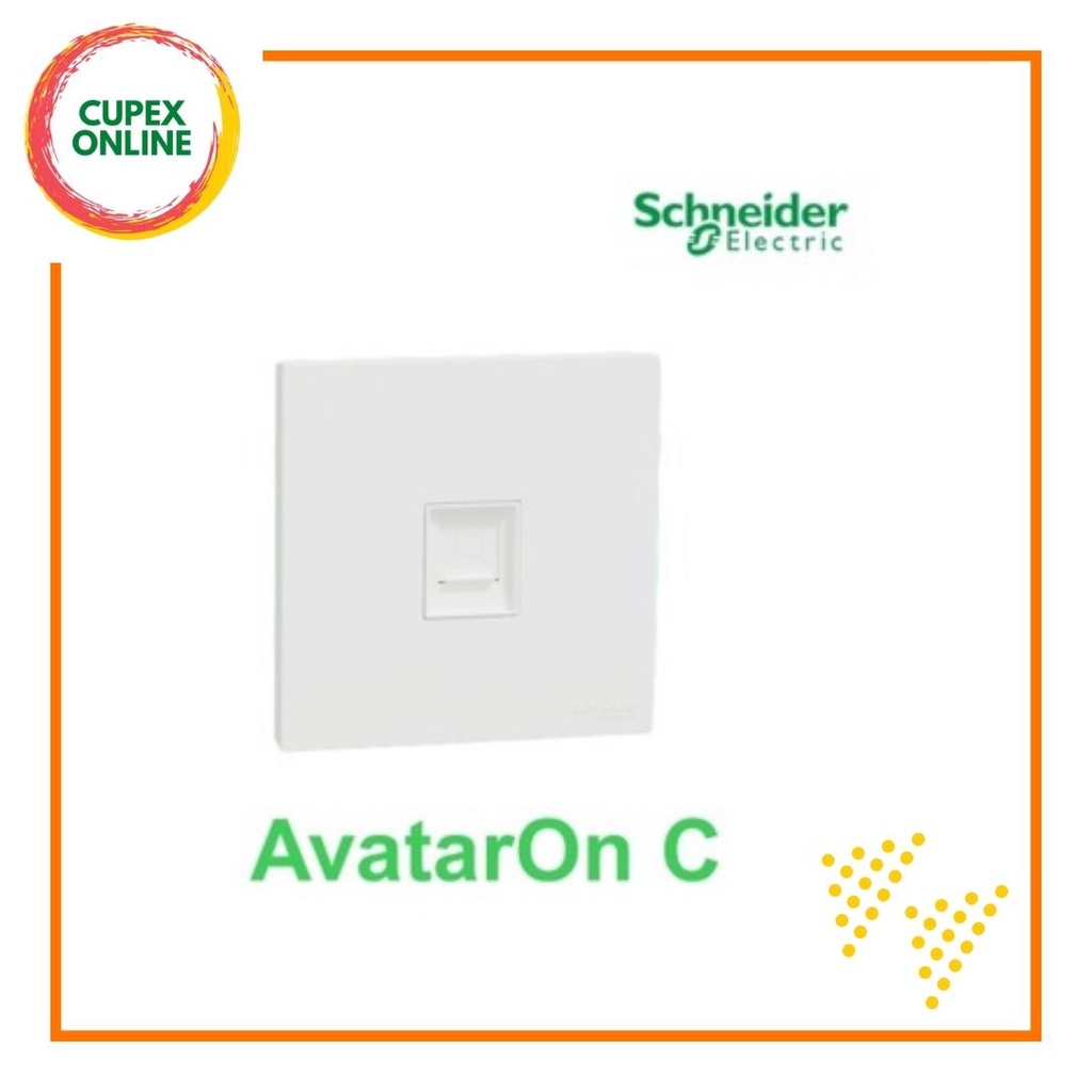 Schneider Electric AvatarOn C 1 Gang RJ45 Data Cat6E Keystone On