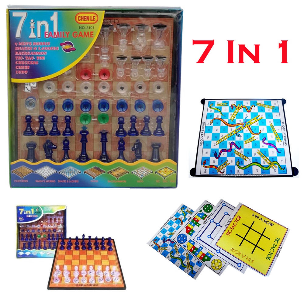 [Boardgame Series] 7 in 1 Family Game Family Table Top Games