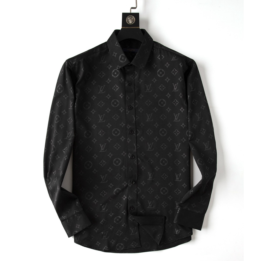 LOUIS VUITTON LV men's luxury cotton long sleeve monogram shirt top S