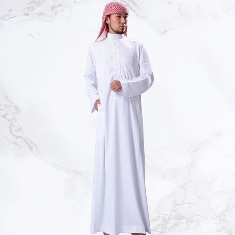 Jubah Putih Al Haramain Plain White For Men Shopee Malaysia