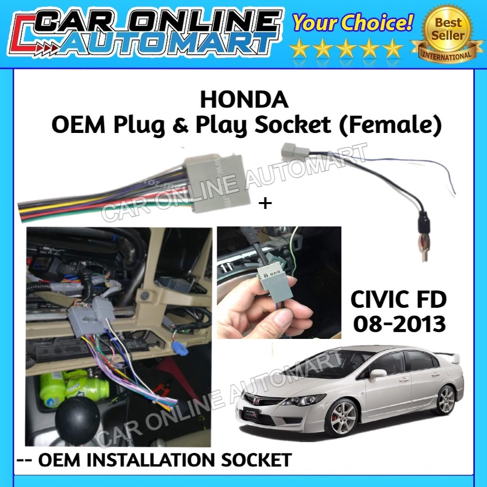 Honda Civic FD 20082013 OEM Plug and Play Socket + Antenna Socket