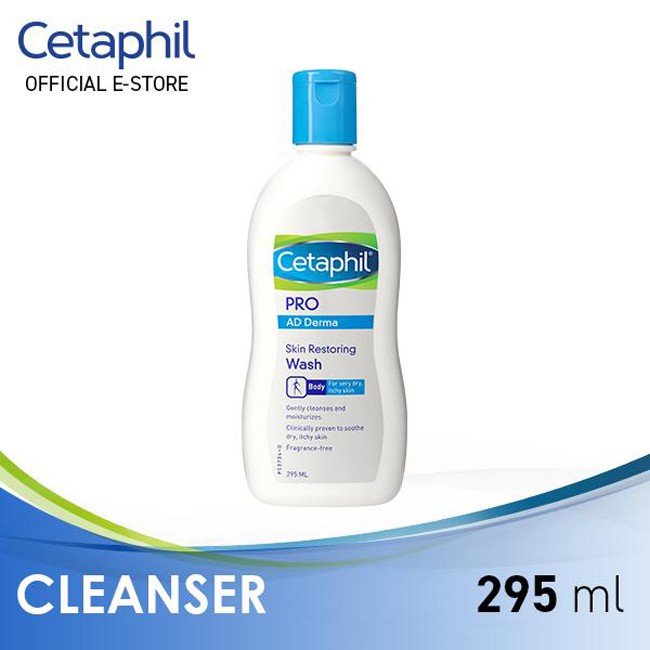 CETAPHIL PRO AD DERMA SKIN RESTORING BODY WASH 295ML FOR DRY, ITCHY