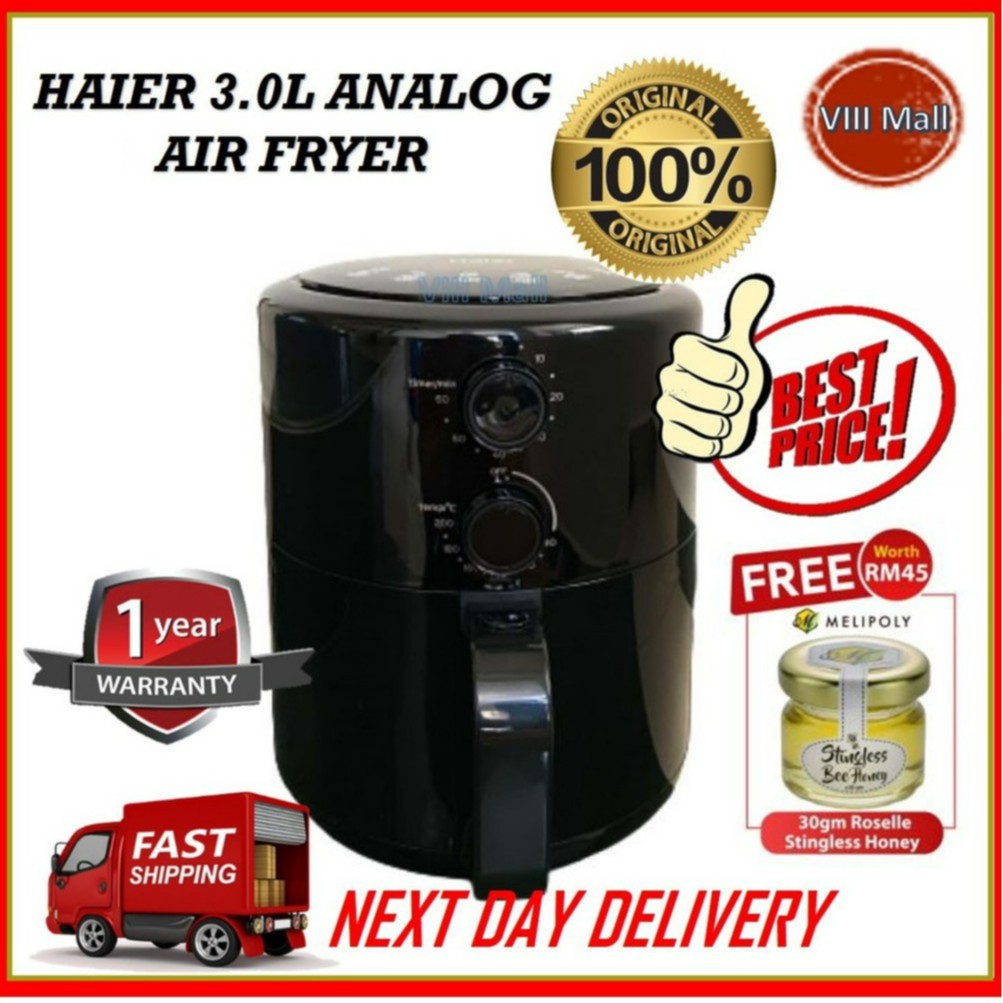 Haier Air Fryer 3L 1500W with Timer and Non Stick Coating Pan HAAF30A