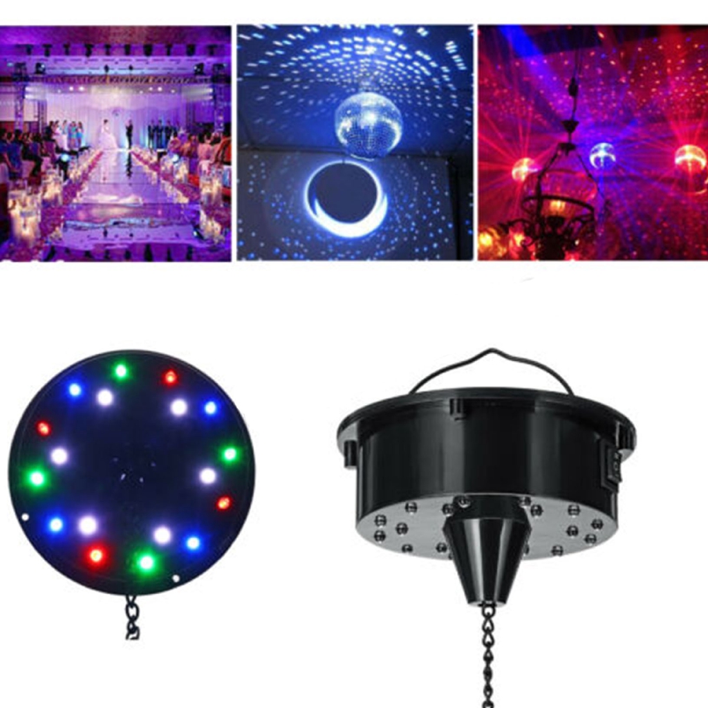 DISCO MIRROR BALL EFFECT Globe LED Beam Light Home Party 6 Colour Sound