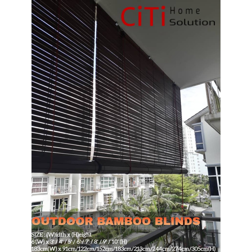 Wooden Outdoor Blinds 6'(W) x 4’(H) ( Walnut ) 100 Kayu Meranti ( Ready Stock ) Shopee Malaysia
