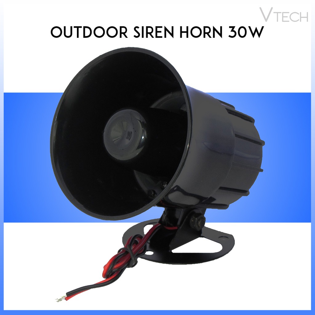 ALARM SIREN HORN 12VDC 25W / 30W HORN FOR SECURITY ALARM SPEAKER BLACK