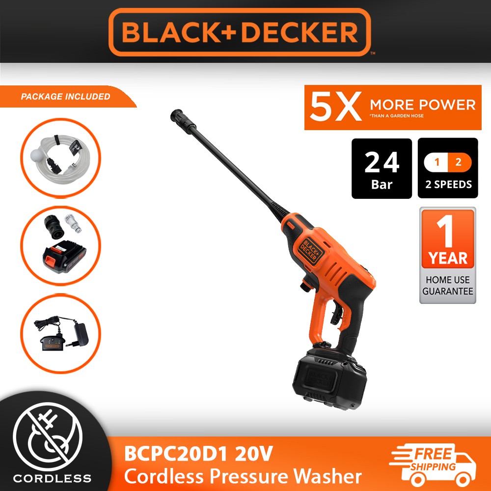 Black & Decker BCPC20D1 20V Cordless High Pressure Washer Water Jet