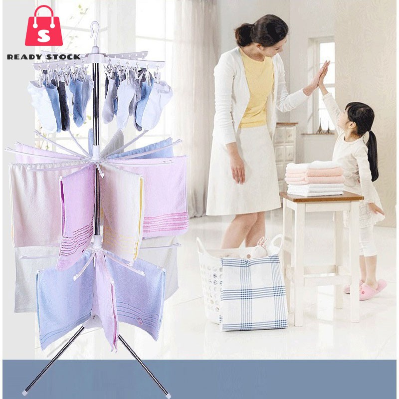 Rss_HOT SALES3Tier Foldable Clothing Drying Rack / Ampaian Penyidai