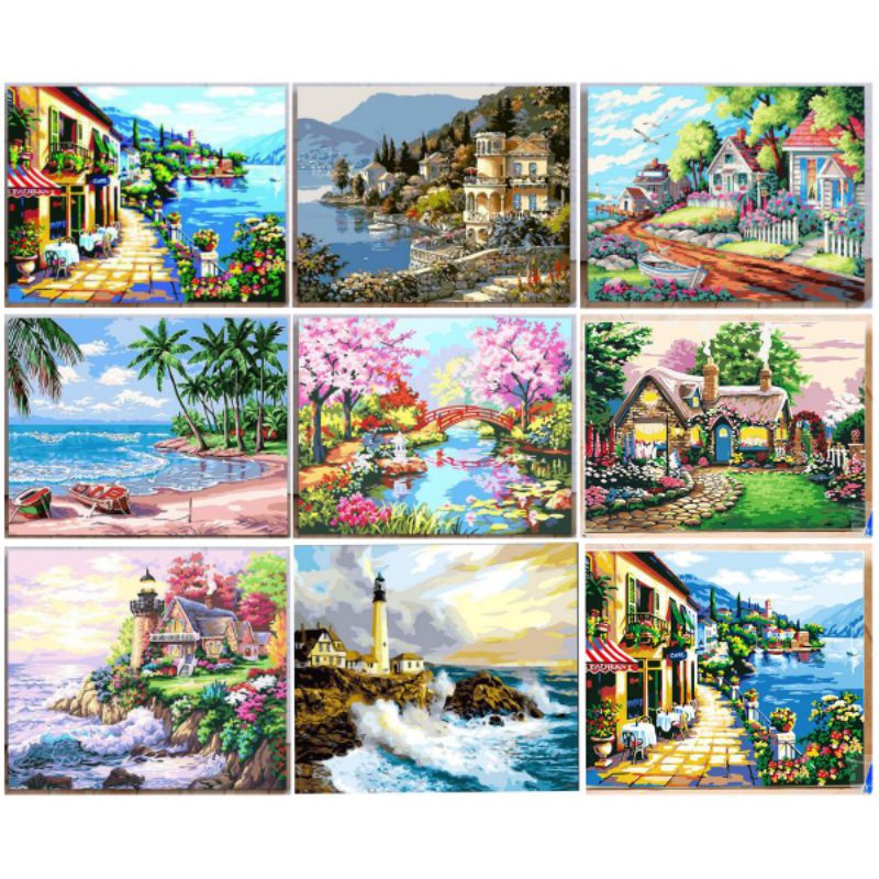 DIY oil painting by numbers on Canvas, Theme Digital Oil Painting