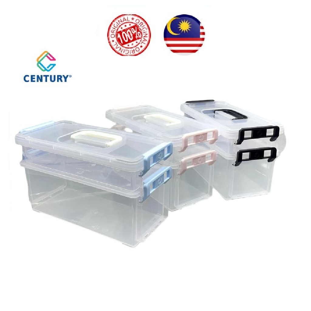 Century Mini Storage Box With Handle 0.5L 1L Stackable Multipurpose