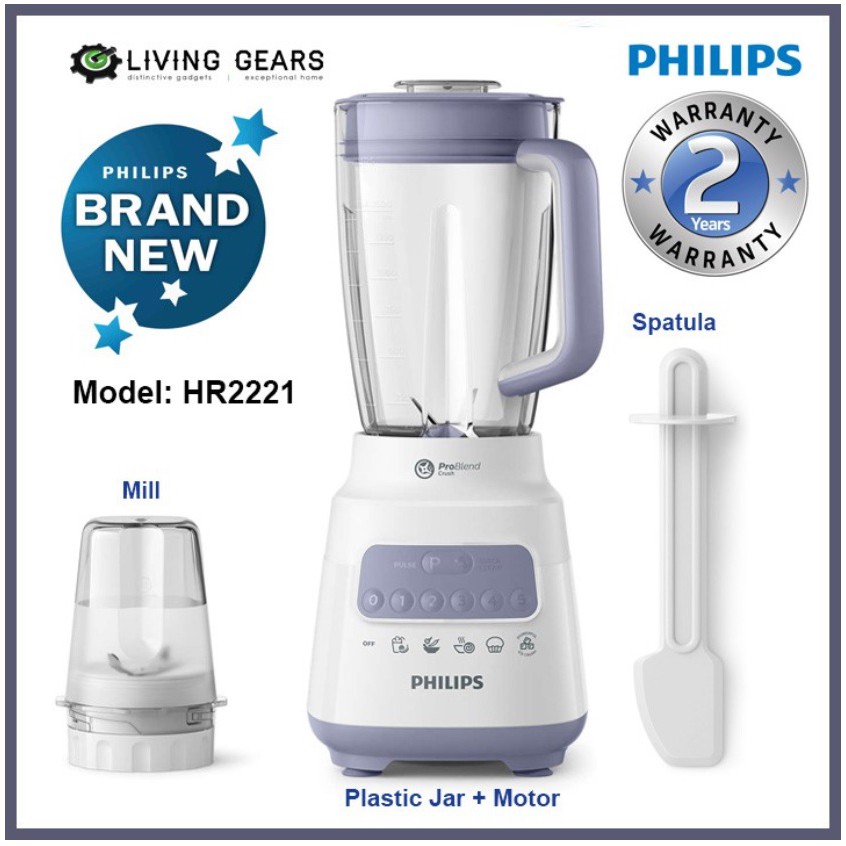 Philips HR2115 Viva Collection Blender (600W, 2L, White) / HR2221