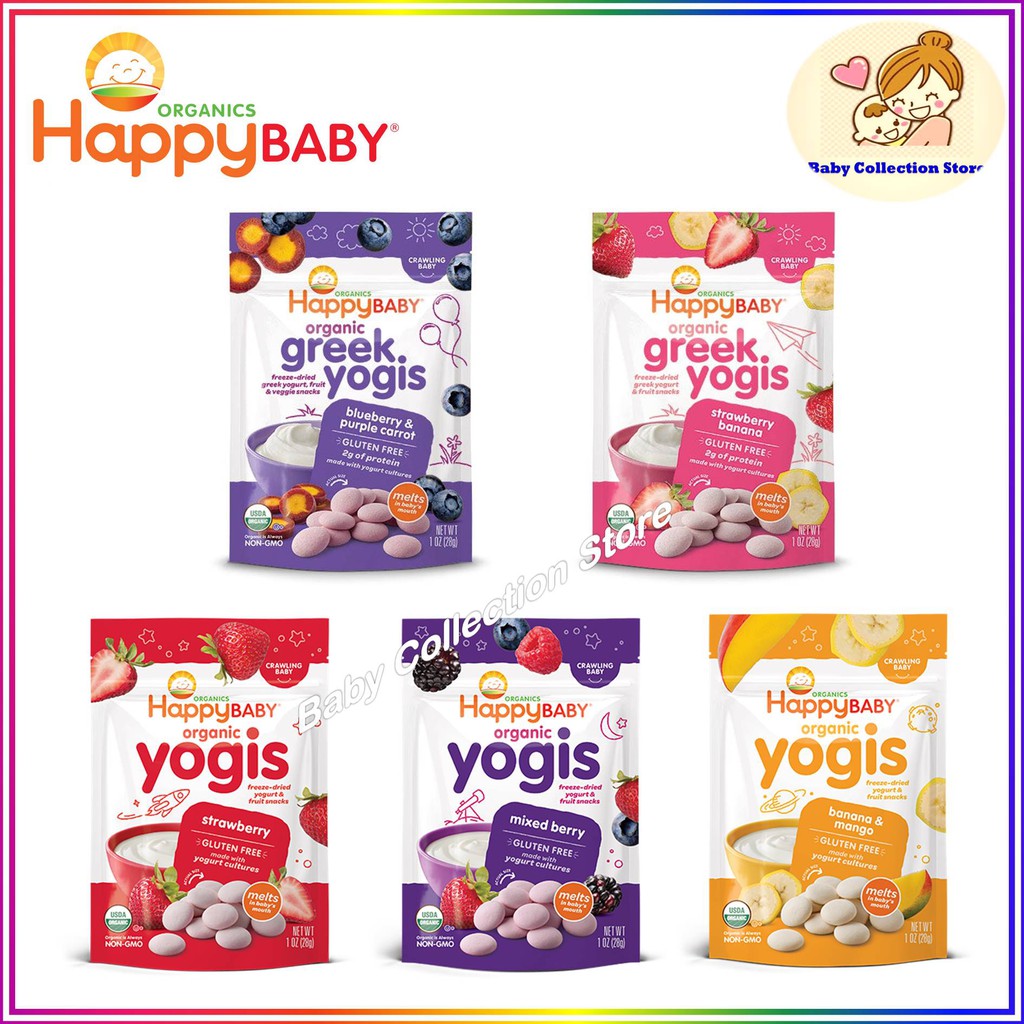 [Ready Stock] Happy Baby Yogis Freeze Dried Yogurt Snacks (28g