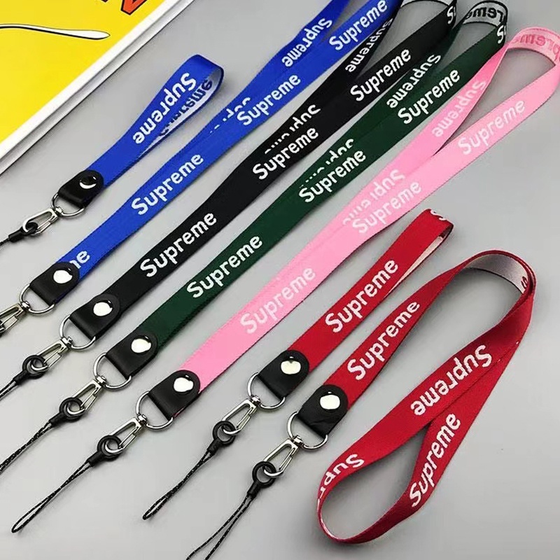 Long And Short Supreme Logo Lanyards Keychain Id Badge Holder ID Card