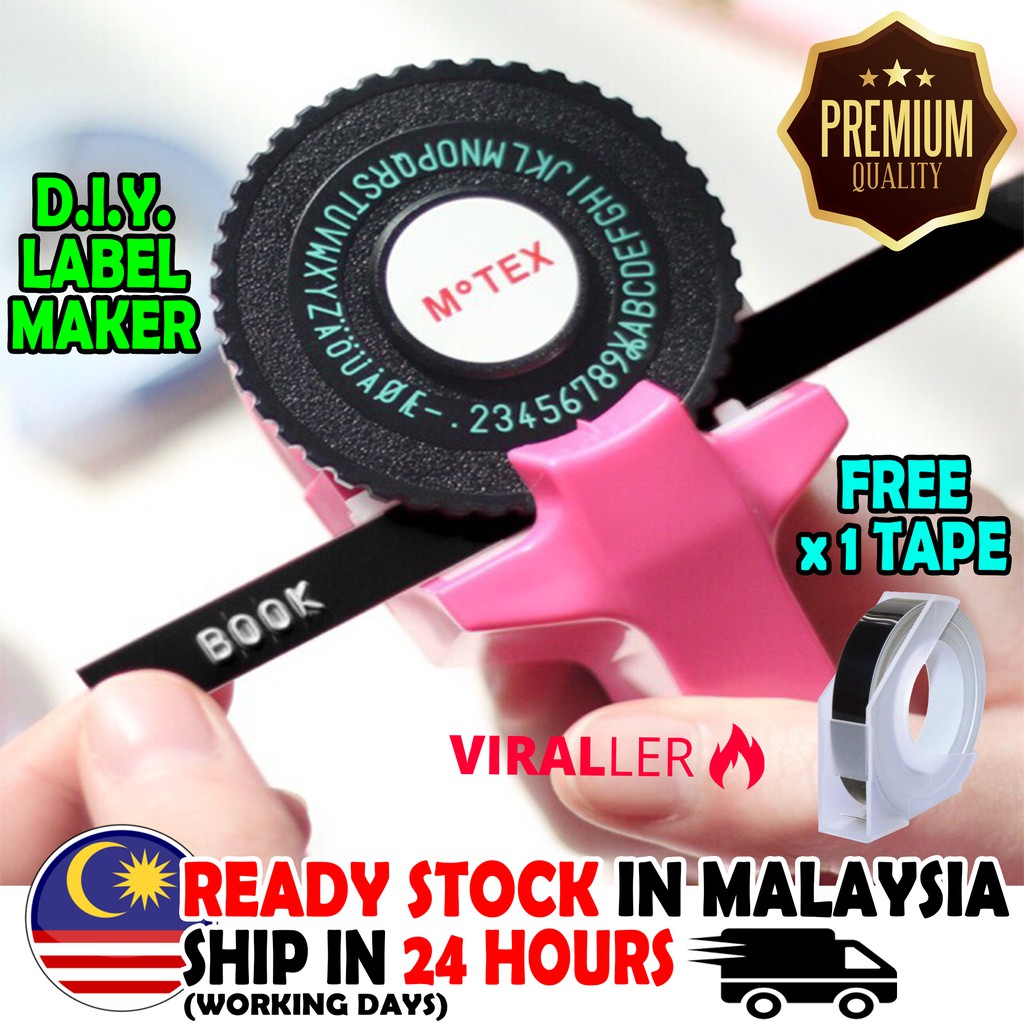 🔥 100 ORIGINAL MOTEX LABEL MAKER / DIY TAPE WRITER / REFILL 9MM WHEEL / EMBOSSING NAME MARKER