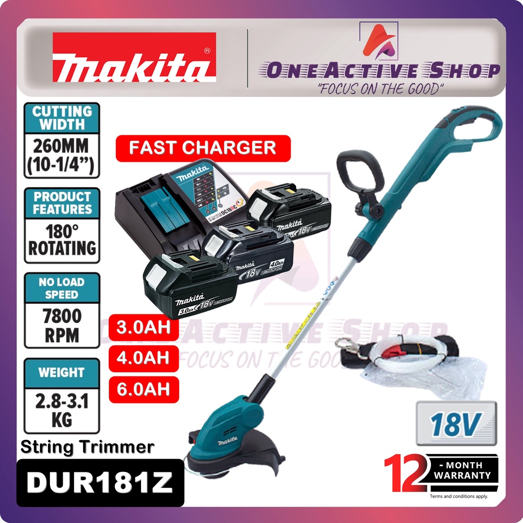 MAKITA 18V Cordless Grass Trimmer DUR181 DUR181Z 1 Year Warranty