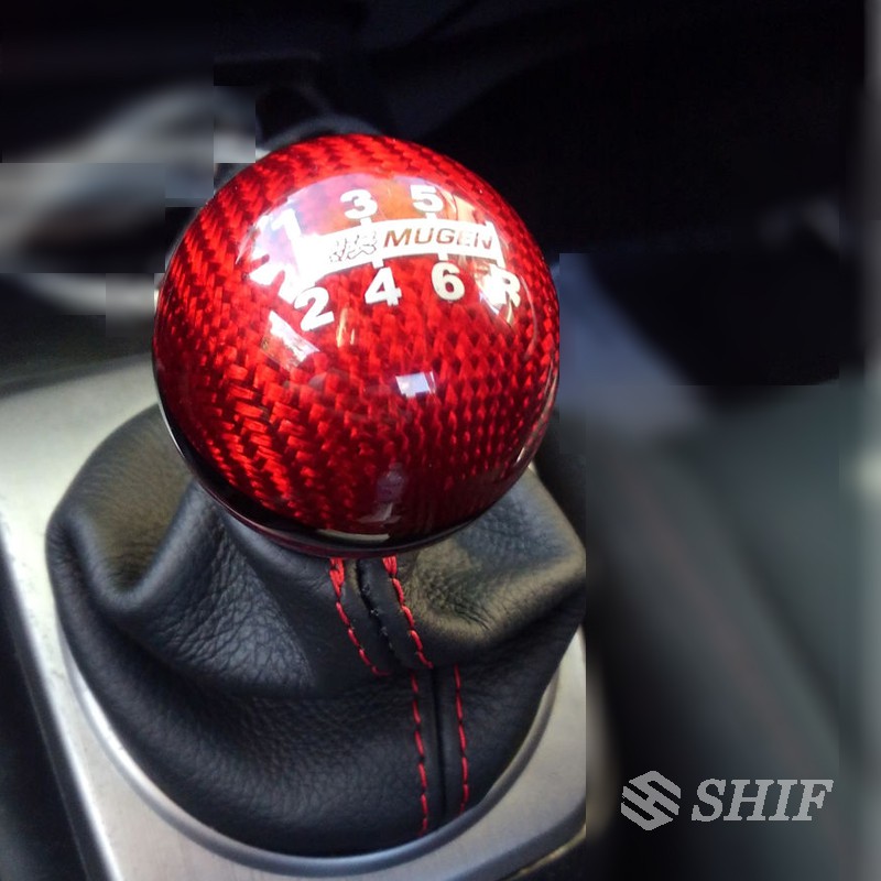 1 X Red Carbon Fiber MUGEN Shift Knob For Honda CRZ CIVIC ACCORD S2000