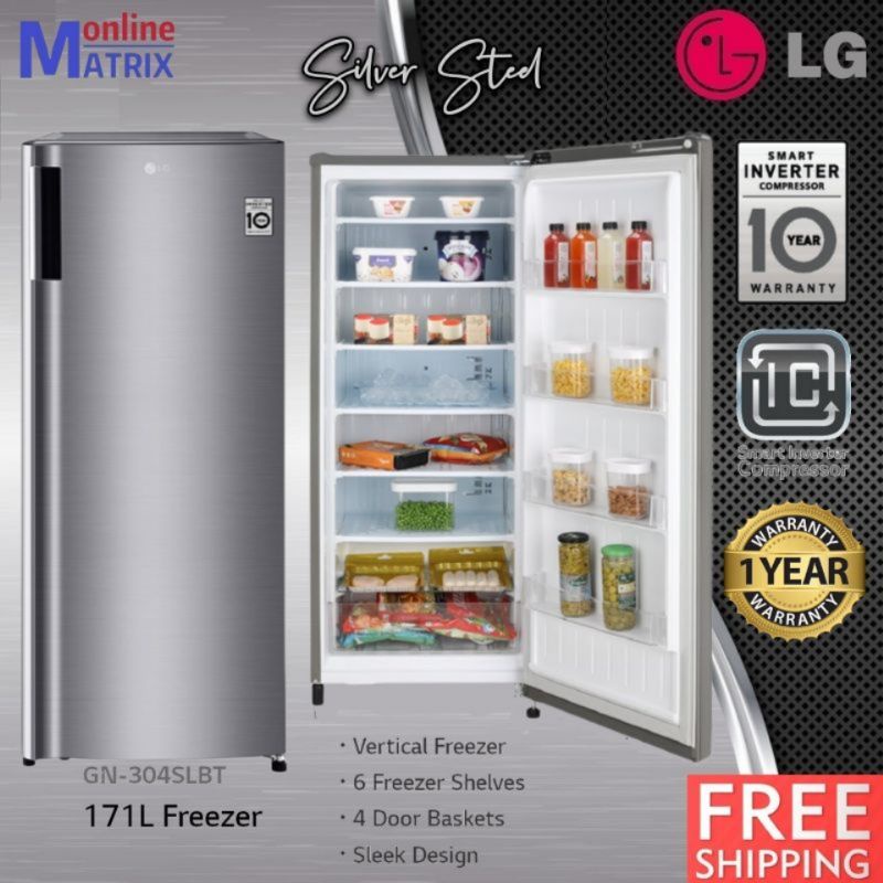 LG Vertical Freezer with Smart Invertor Compressor GN304SLBT Upright