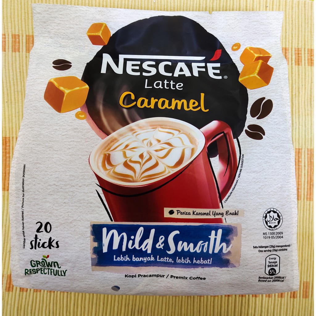 coffee nestle Nescafe Latte Caramel 25g x 20 Stick Pack, expiry date 31