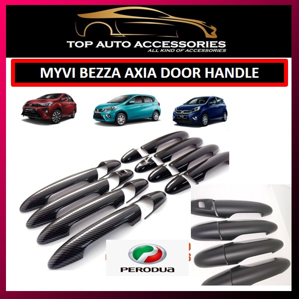 MYVI 20182022 MG6, BEZZA, AXIA DOOR HANDLE COVER CARBON FIBER, GLOSSY