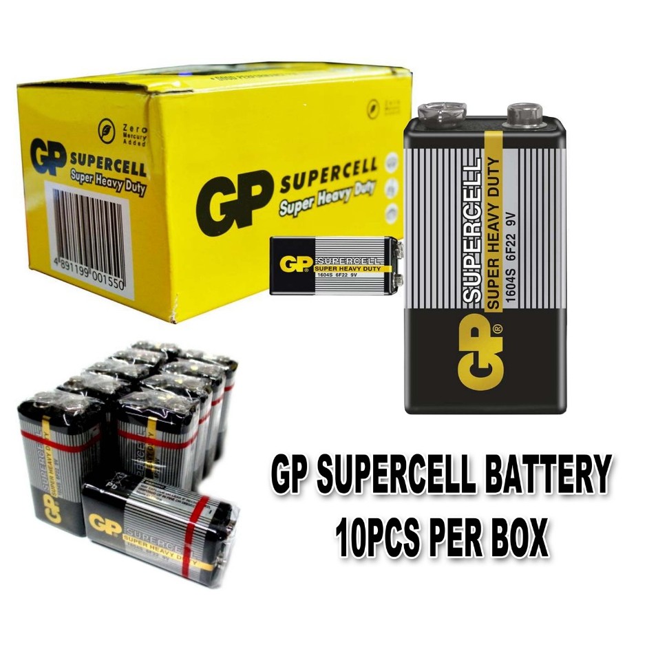 GP Supercell Heavy Duty 9V Battery For Smart Tag (1BOX10PCS) Shopee