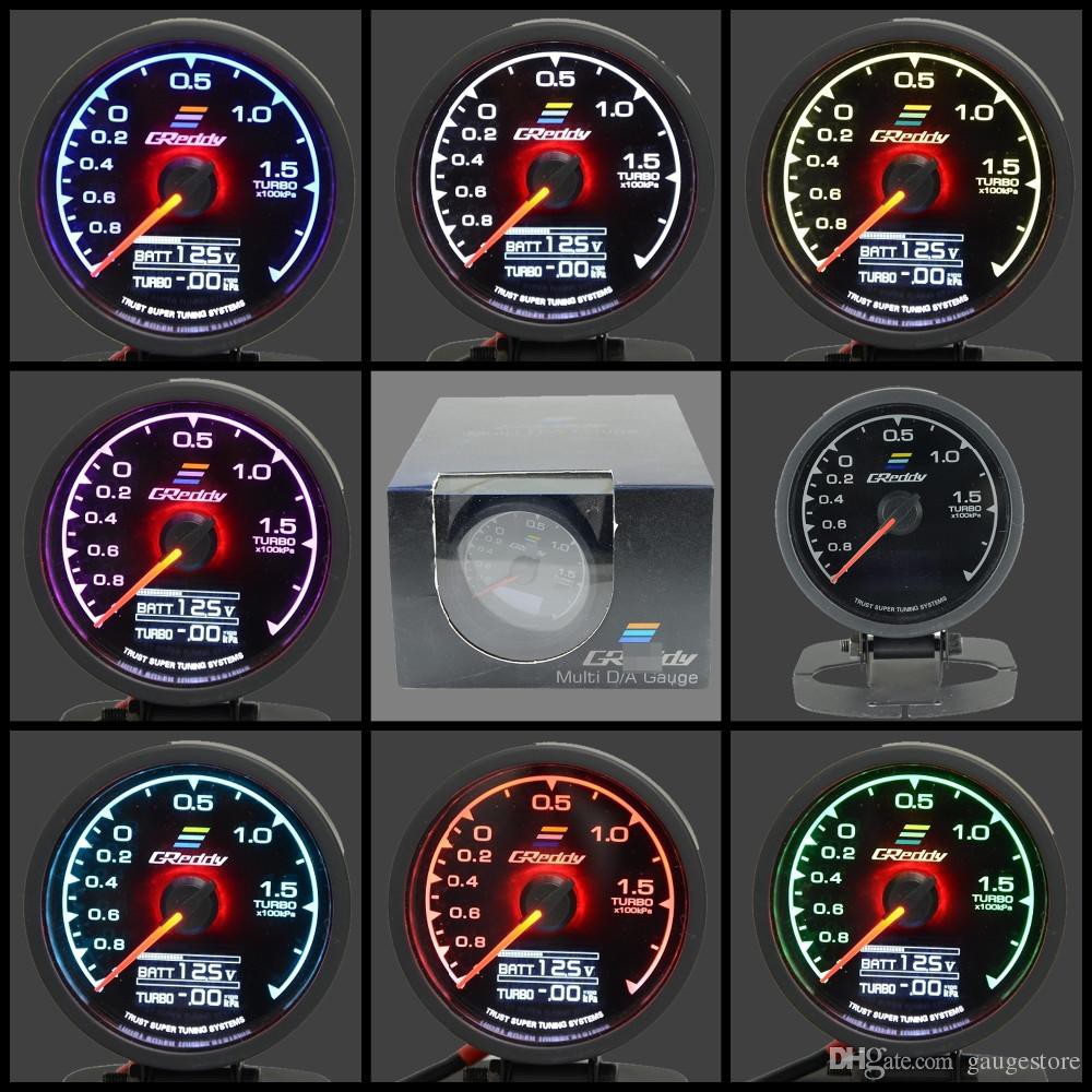 GREDDY Multi Gauge Meter 2 In 1 7 color 2.5 INCH /62MM RPM/VOLT/VACUUM/BOOST/WATER TEMP/OIL