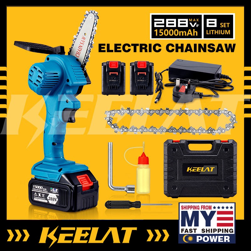 288V 10in\4in\6in Mini Chainsaw Electric portable and cordless Chain saw Gergaji Elektrik Wood