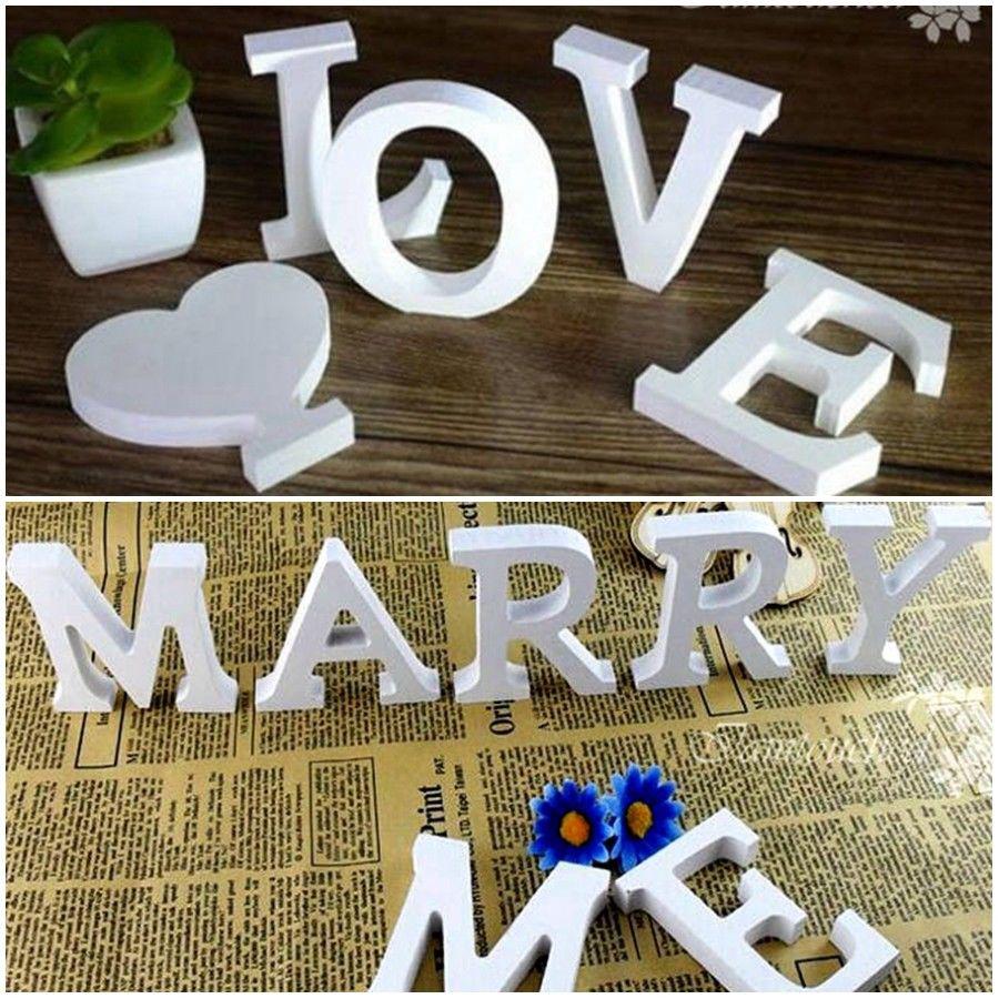 26 Wooden Wood Letter Alphabet Word Free Standing Wedding Party Home