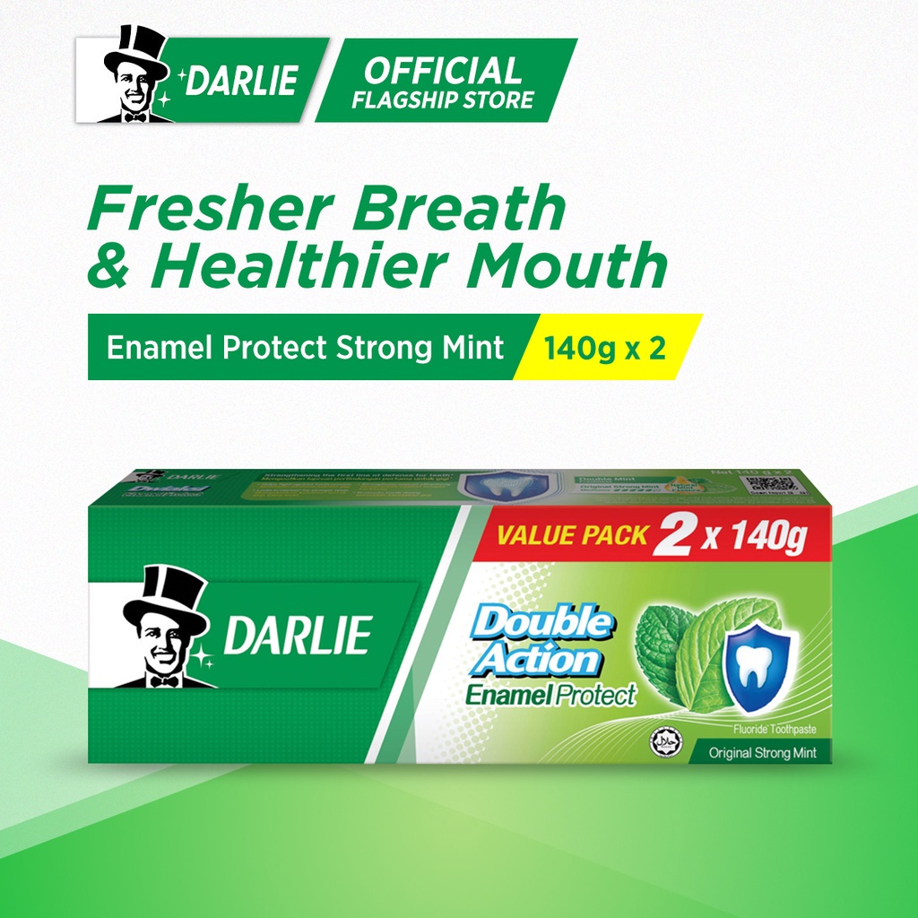 Darlie Double Action Enamel Protect Toothpaste Original Strong Mint