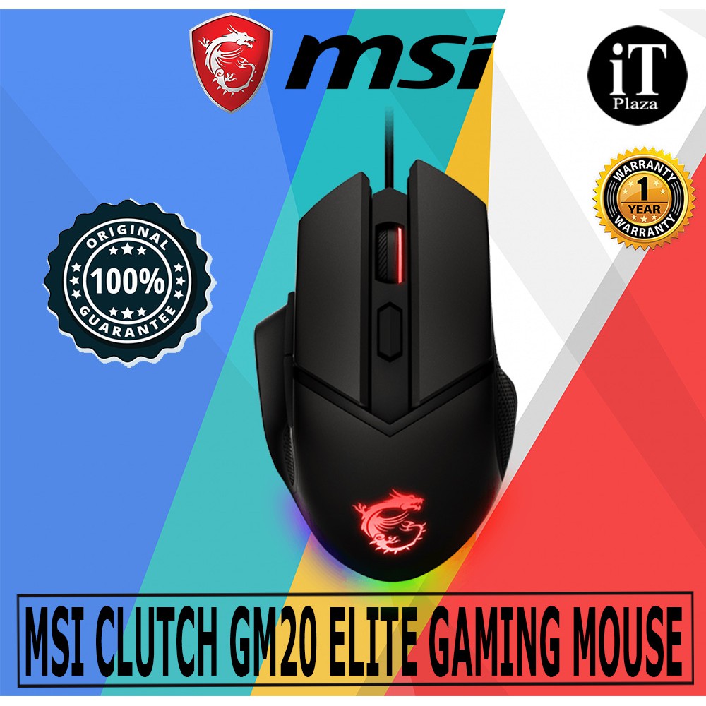 MSI Clutch GM20 ELITE WIRED GAMING MOUSE Shopee Malaysia