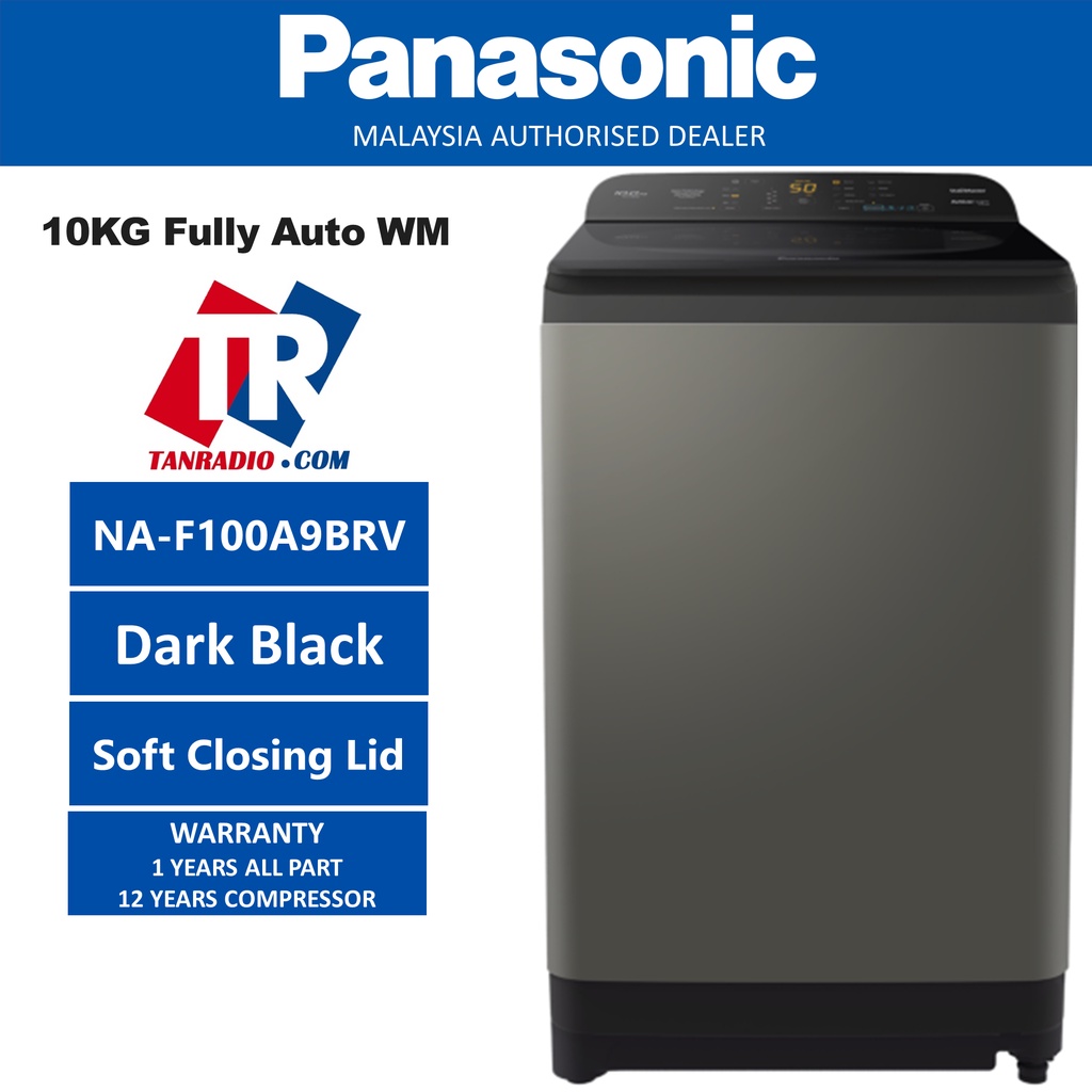 Panasonic NAF100A9DRT 10KG Top Load Washer DARK GREY Washing Machine