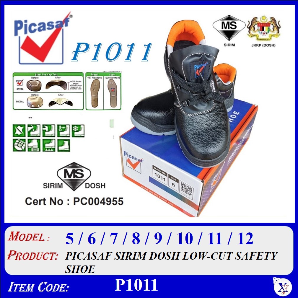 P1011 PICASAF SIRIM DOSH LOWCUT SAFETY SHOE (SIRIM APPROVE) SAFETY