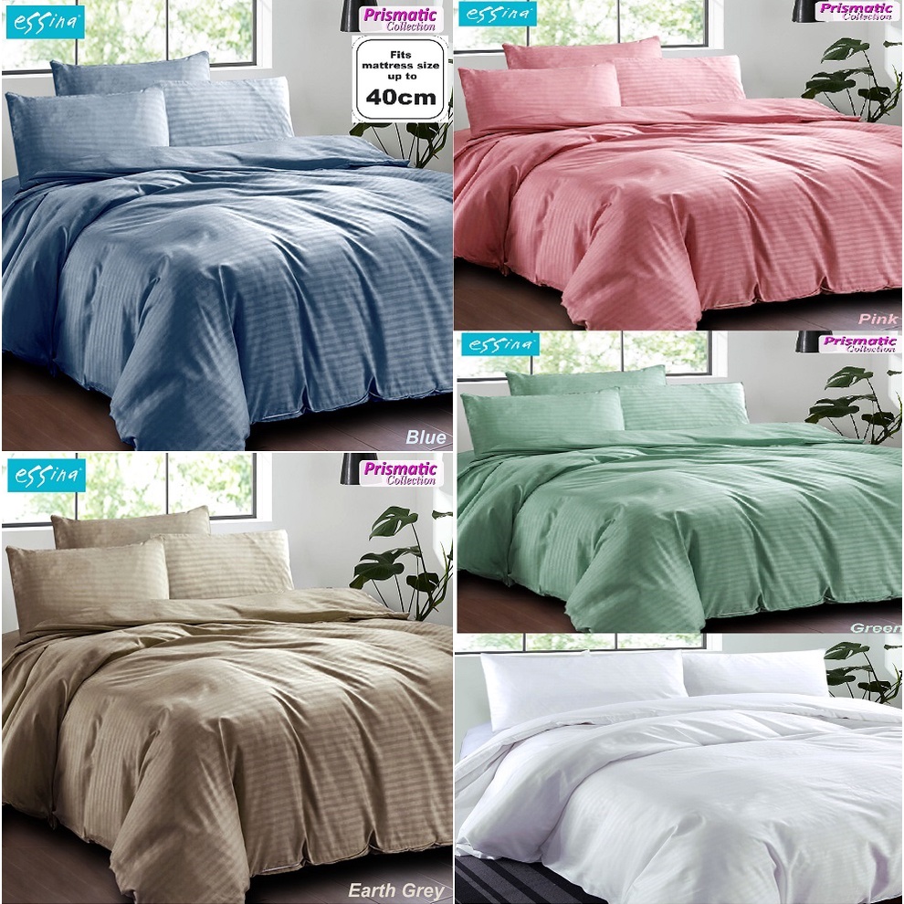 [HIGH MATTRESS]Essina Prismatic 40cm Quilt Cover[no infill]+ Fitted Bed sheet set 16"High