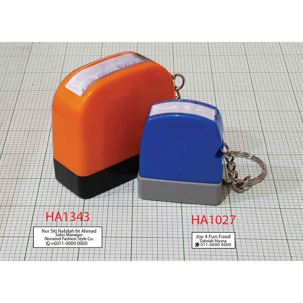 Pre Ink Stamp Chop / Flash Stamp /HA1027& HA1343 Key Chain Stamp Chop