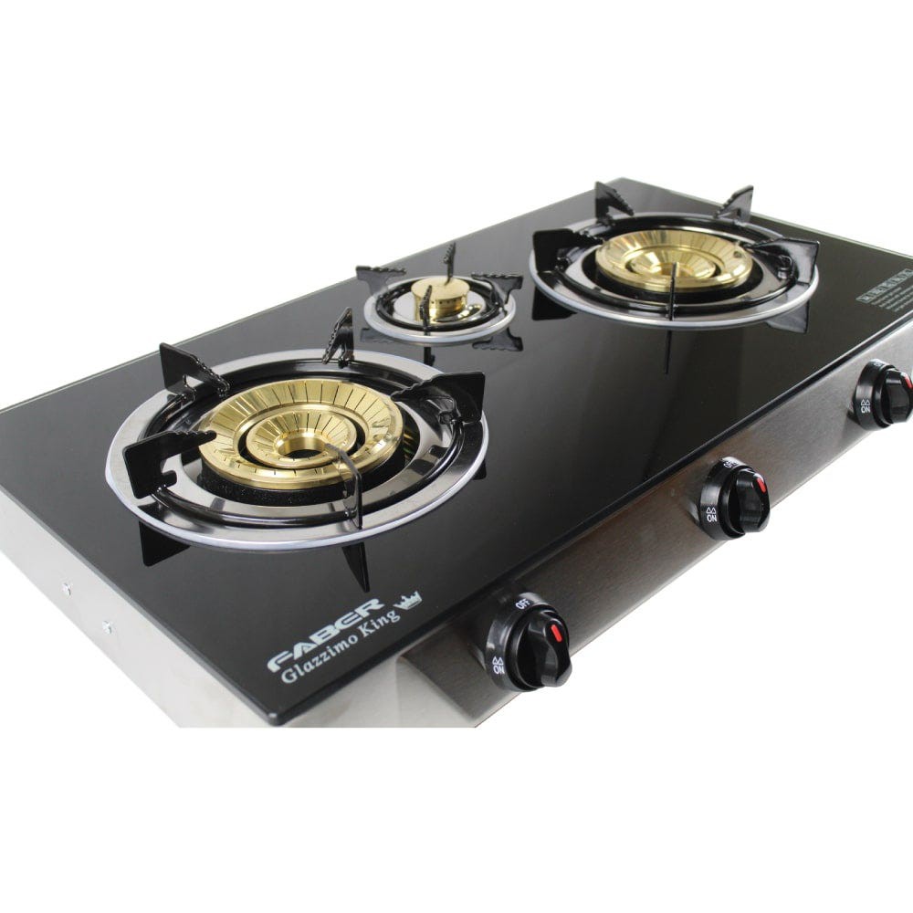 Faber (3 Burner) Glass Cooker Glass Gas Stove FC GLAZZIMO KING 8133