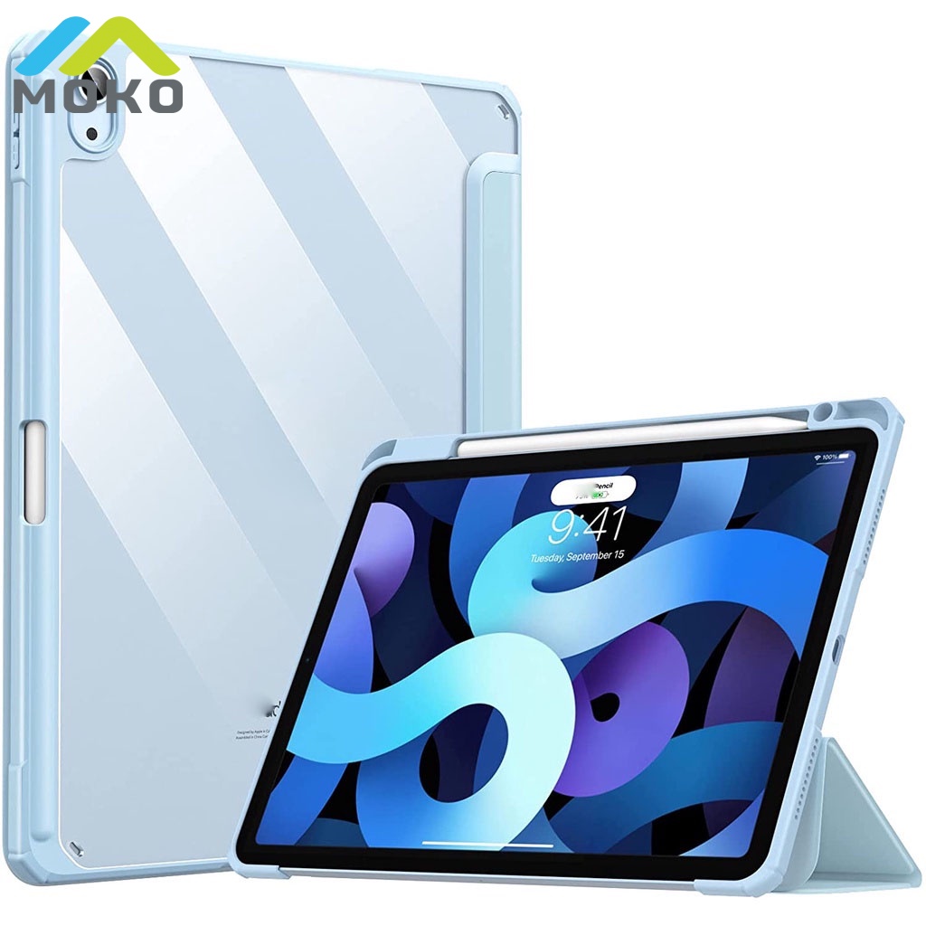 MoKo Shockproof Case Fit for iPad Air 5th/4th Gen 10.9 Inch 2022/2020 with Pencil Holder
