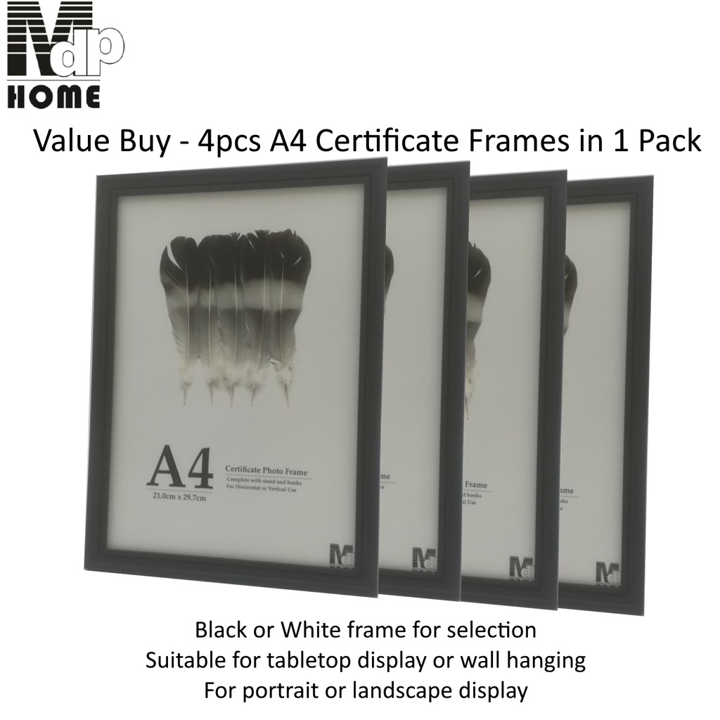 [READY STOCK] A4 Certificate Frame (Plastic cover) 4frames in 1 pack