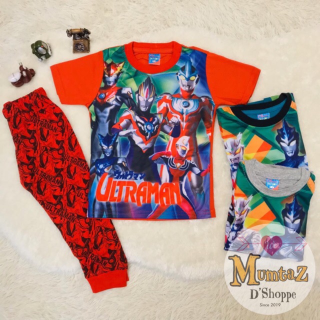 Pyjamas Ultraman Baju Kanakkanak Cotton Jersey Shopee Malaysia