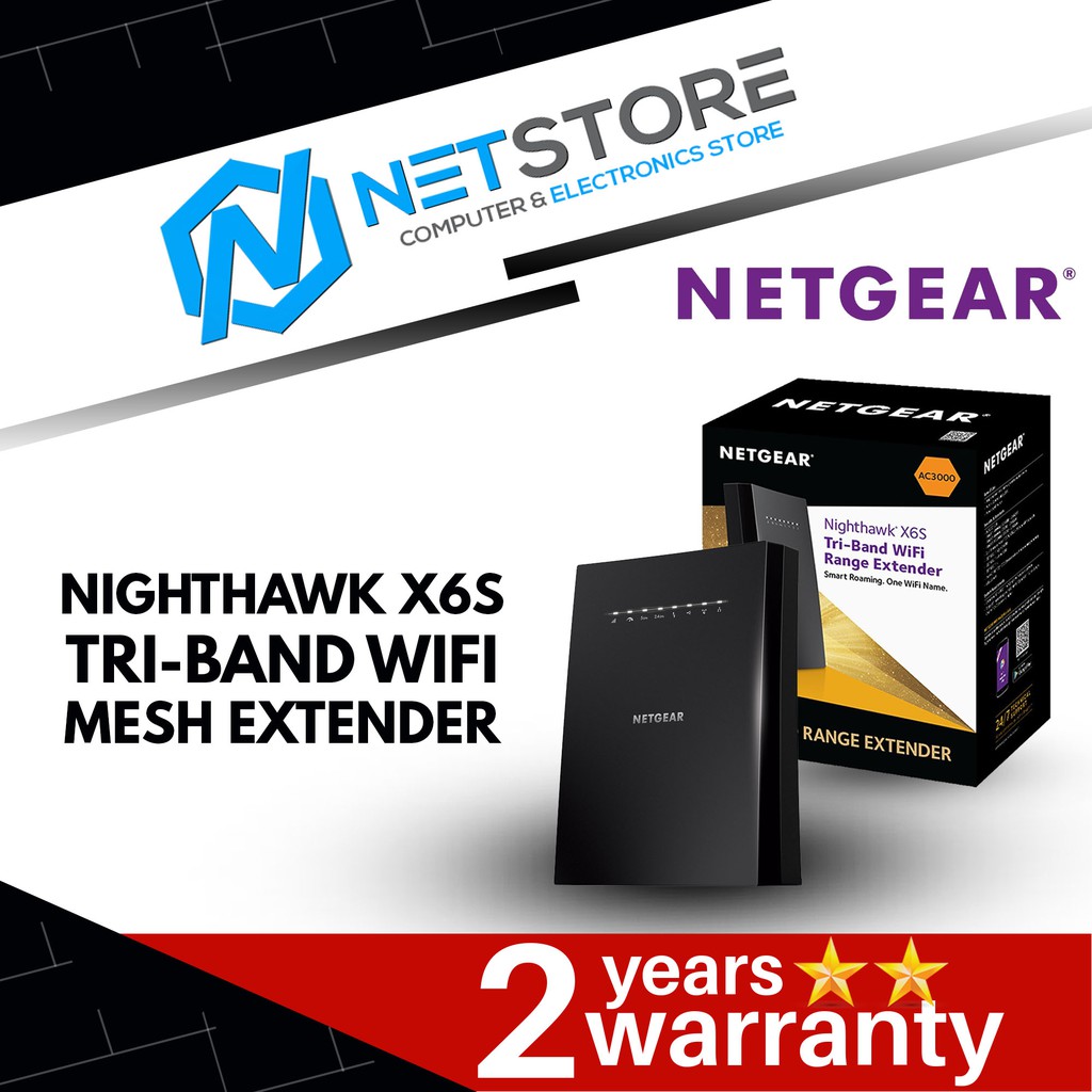 Netgear Nighthawk X6S TriBand WiFi Mesh Extender EX8000100EUS