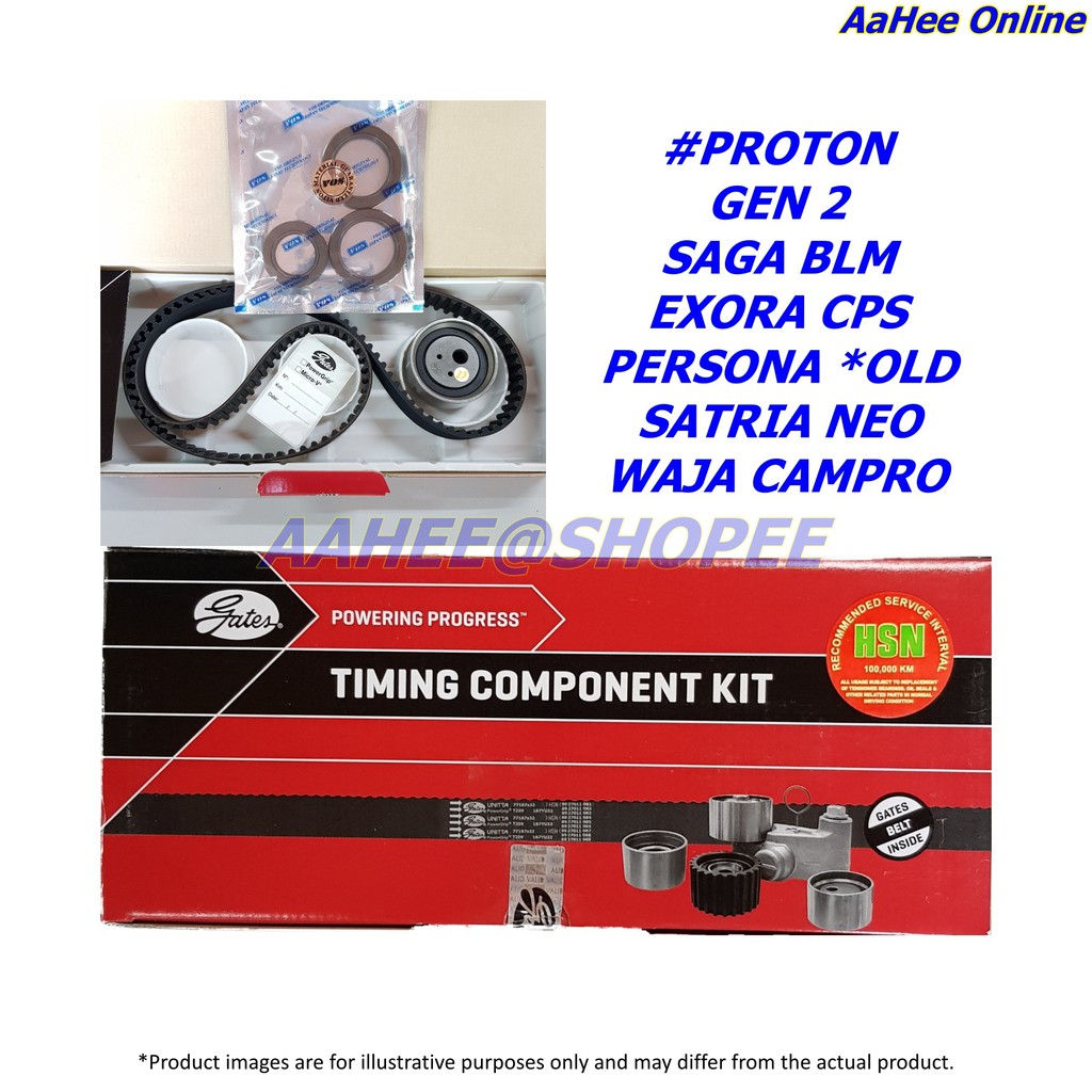 GATES Timing Belt Kit Set for Proton Saga BLM FLX VVT Iriz Exora CPS