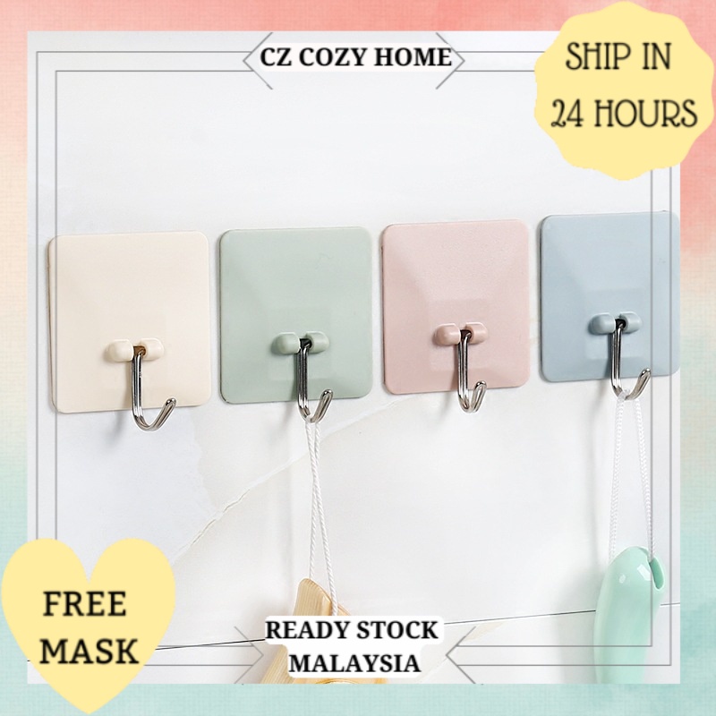 CZ Cozy Home Seamless Wall Sticky Hook NailFree WallMounted Bathroom