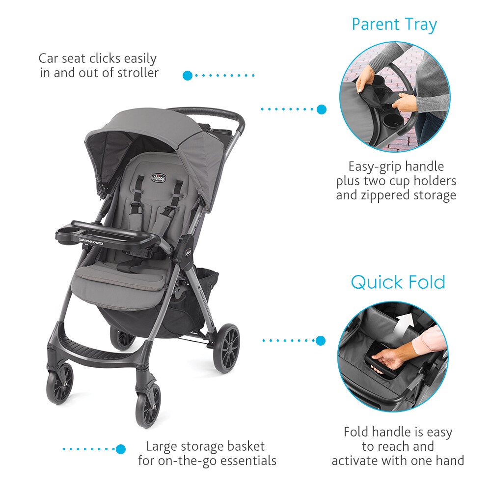 Chicco Mini Bravo Plus Travel System Stroller Baby + Keyfit 30 Infant