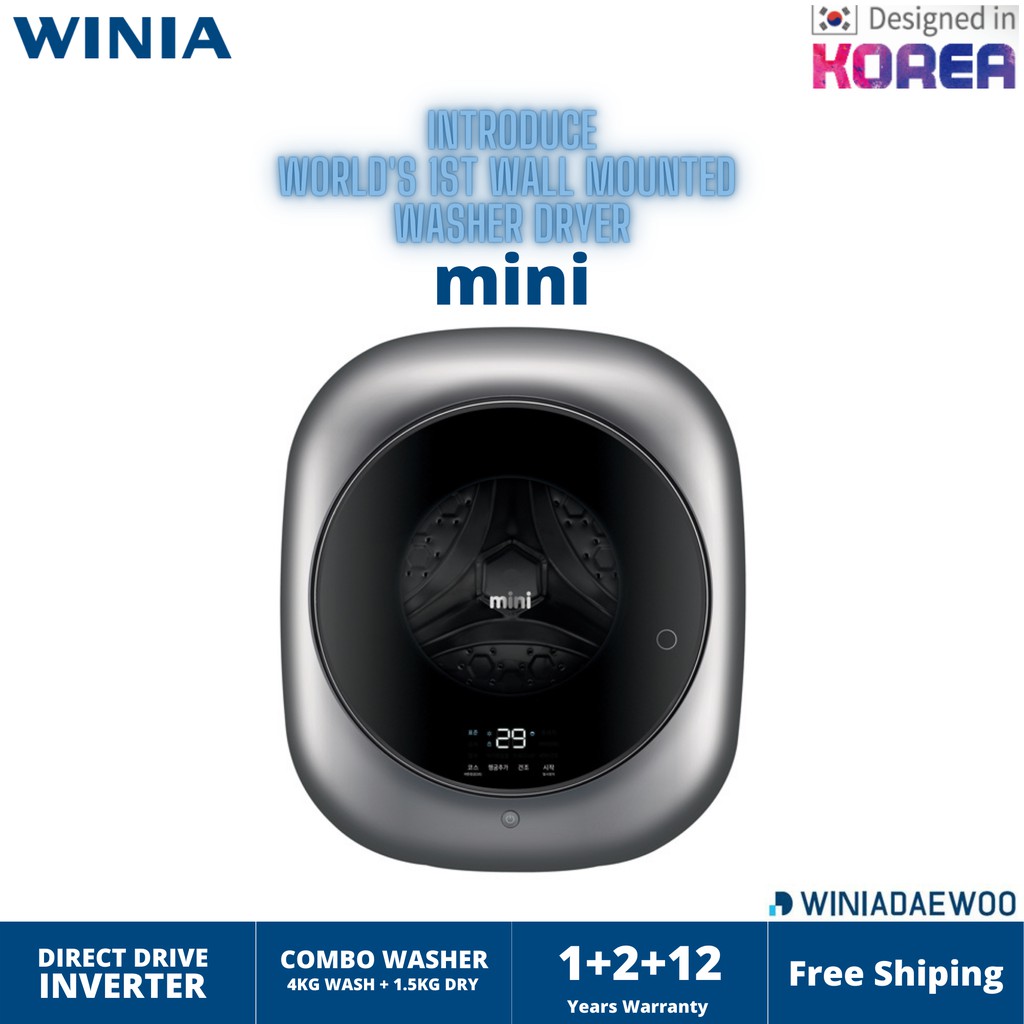 DAEWOO Mini Washing Machine Washer 4kg + Dryer 1.5kg DWCM74G Shopee