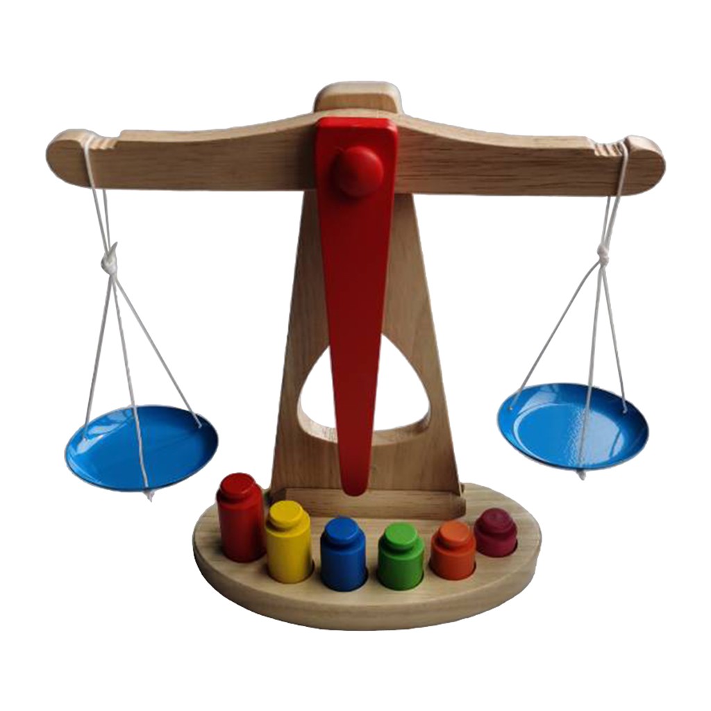 [ChiwanjifcMY ] Montessori Wooden Balance Beam Scale Toy Balance Game