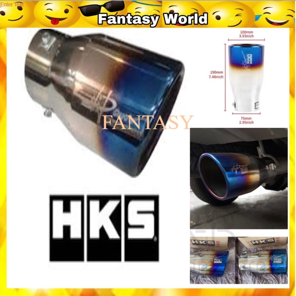 HKS TITANIUM 4" outlet stainless steel tail tip pipe car exhaust blue