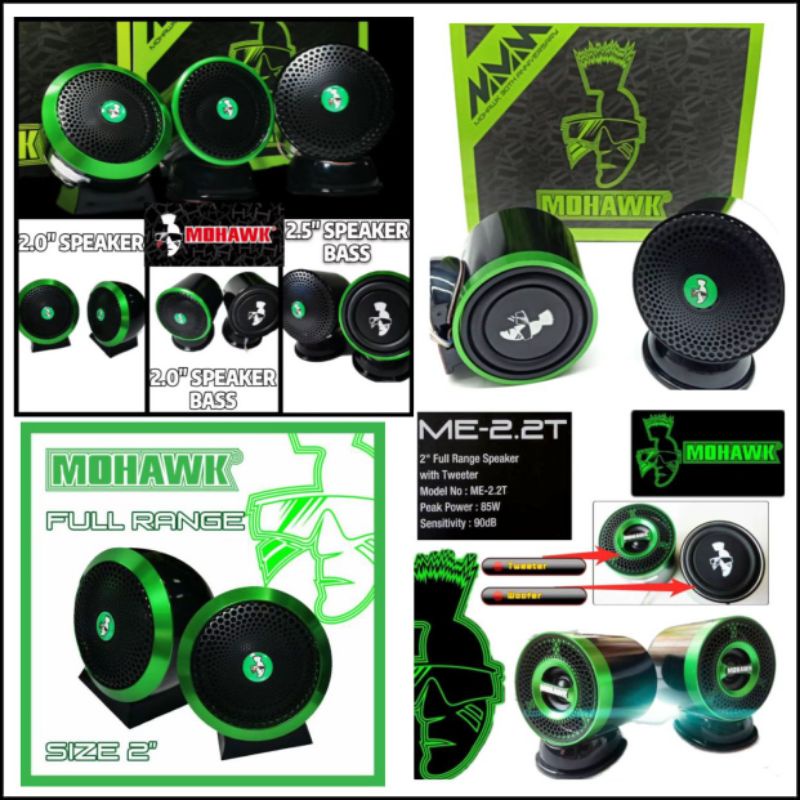 MOHAWK LIMITED EDITION 2.5 /2.0 INCH 3WAY FULL RANGE SPEAKER Shopee