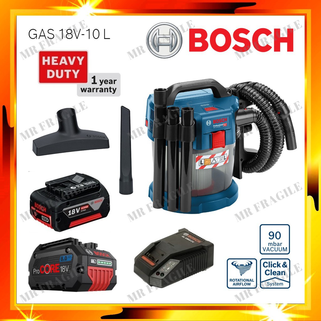 BOSCH HEAVY DUTY GAS 18V10L CORDLESS DUST EXTRACTOR / MOBILE VACUUM GAS 18V 10L Shopee Malaysia