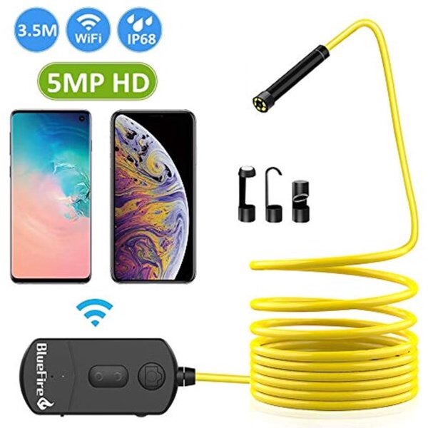 BlueFire Wireless Endoscope Inspection Camera SemiRigid Flexible IP67