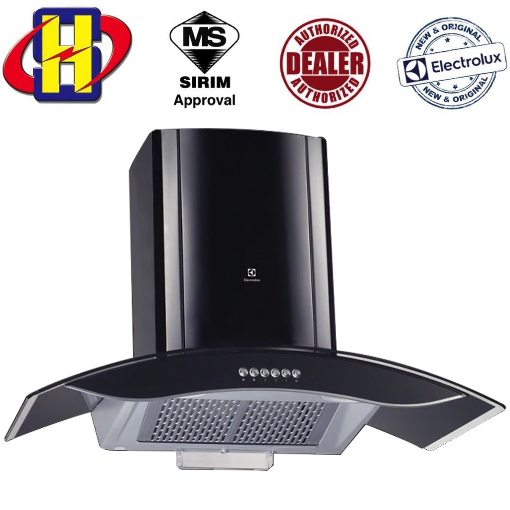 Electrolux Cooker Hood (90cm) Aluminium Filter Curved Glass Chimney