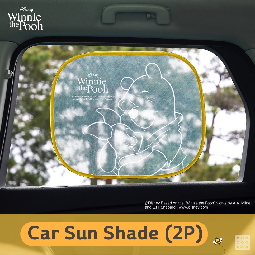 DAISO X Disney Winnie the Pooh Car Window Sun Shade 2P Set Shopee