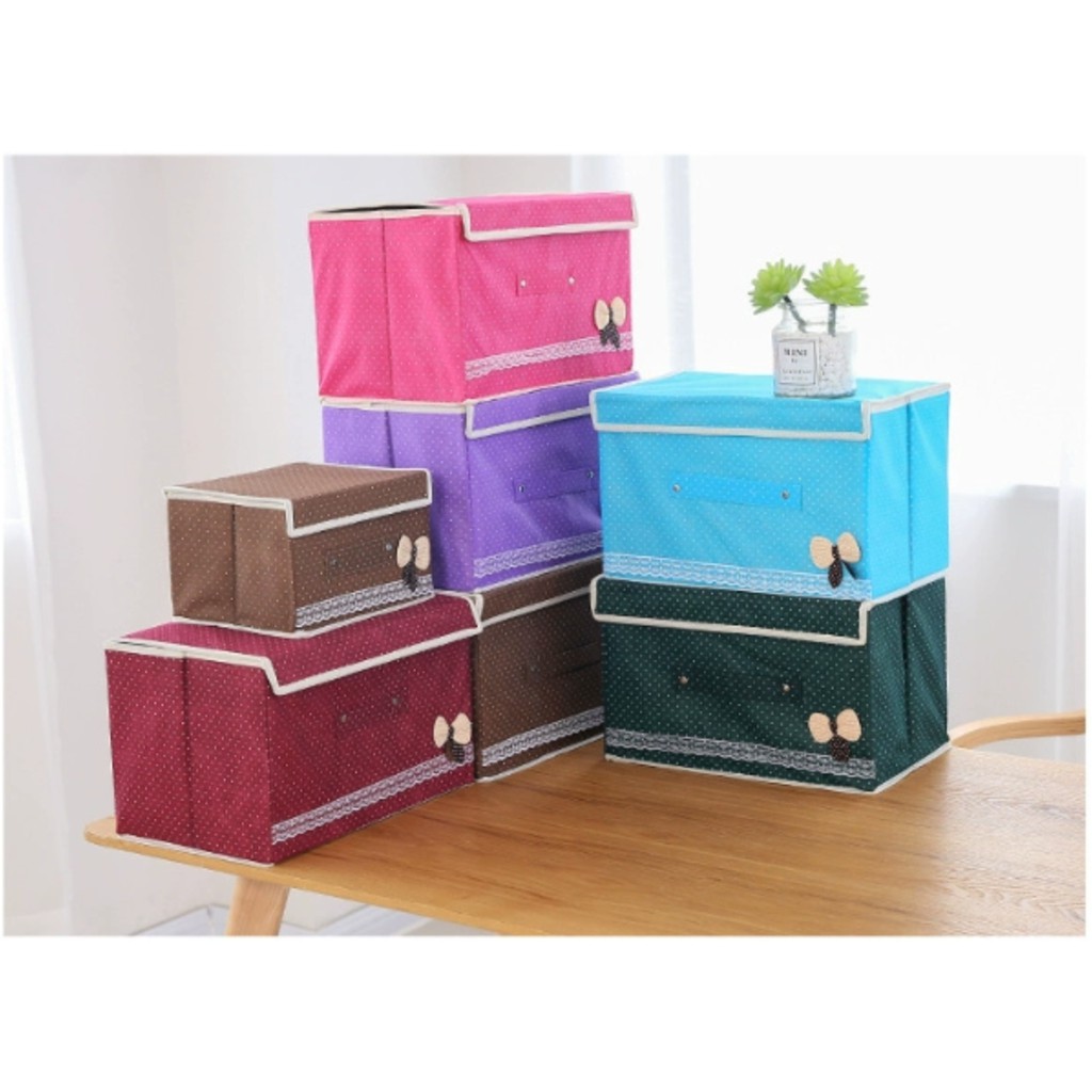 Storage box Fabric Covered Folding Storage Box Nonwoven Storage Box Shopee Malaysia